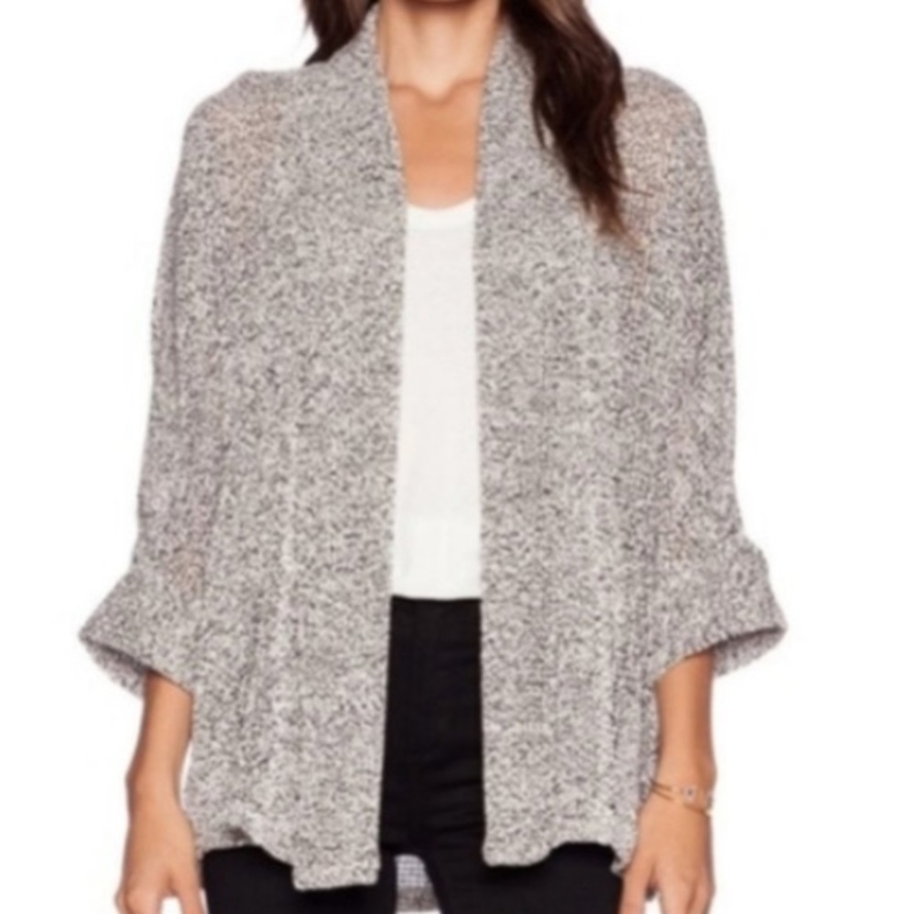 Splendid Cardigan Open Front Marled Dolman Sleeve Large